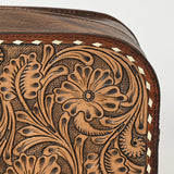 American Darling Adbg1509A Toiletry Hand Tooled Genuine Leather Women Bag Western Handbag Purse