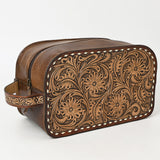 American Darling Adbg1509A Toiletry Hand Tooled Genuine Leather Women Bag Western Handbag Purse