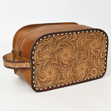 American Darling Adbg1509B Toiletry Hand Tooled Genuine Leather Women Bag Western Handbag Purse