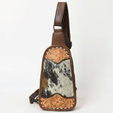 American Darling Sling Hand Tooled Upcycled Wool Genuine Leather Women Bag Western Handbag Purse