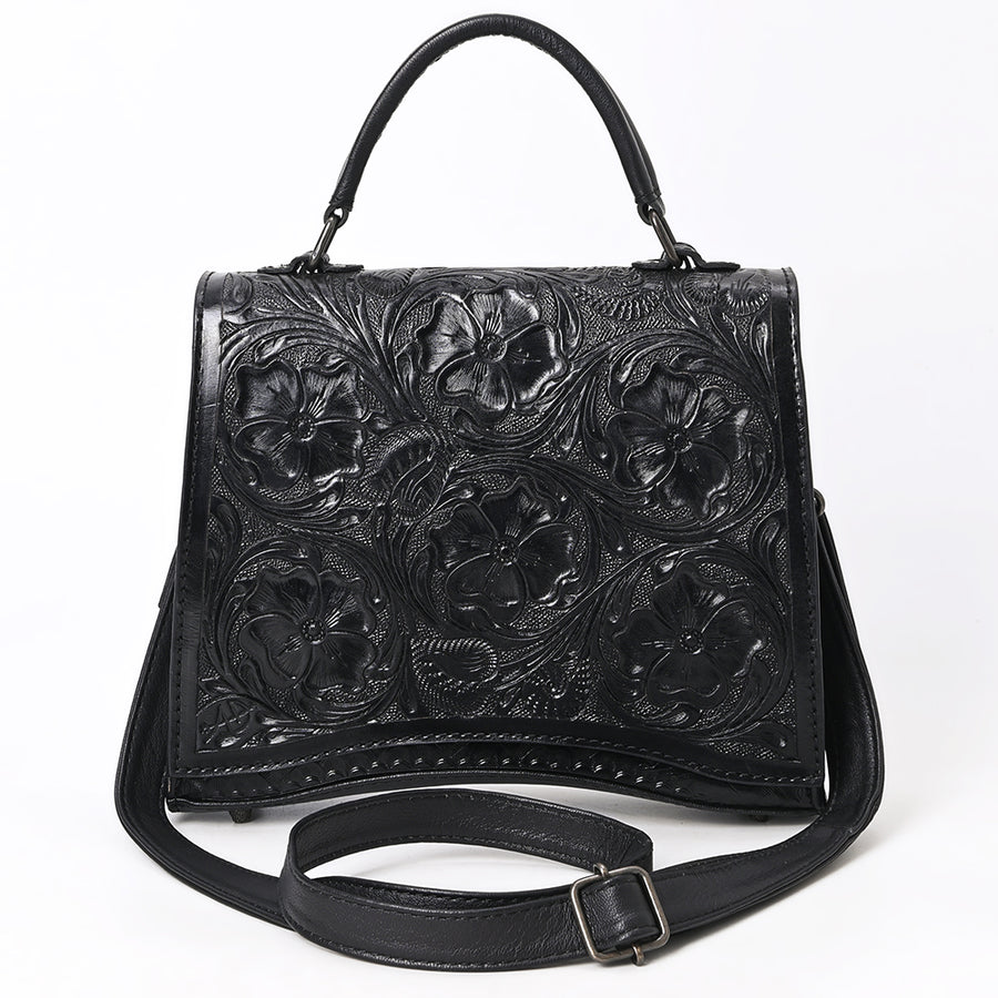 American Darling Western Leather Messenger Bag with Hand-Tooled Floral Carving, Structured Body, Adjustable Strap, Spacious Interior & Premium Craftsmanship