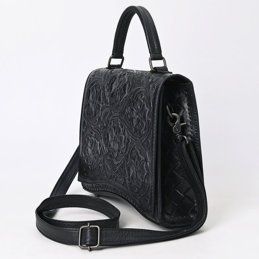 American Darling Western Leather Messenger Bag with Hand-Tooled Floral Carving, Structured Body, Adjustable Strap, Spacious Interior & Premium Craftsmanship