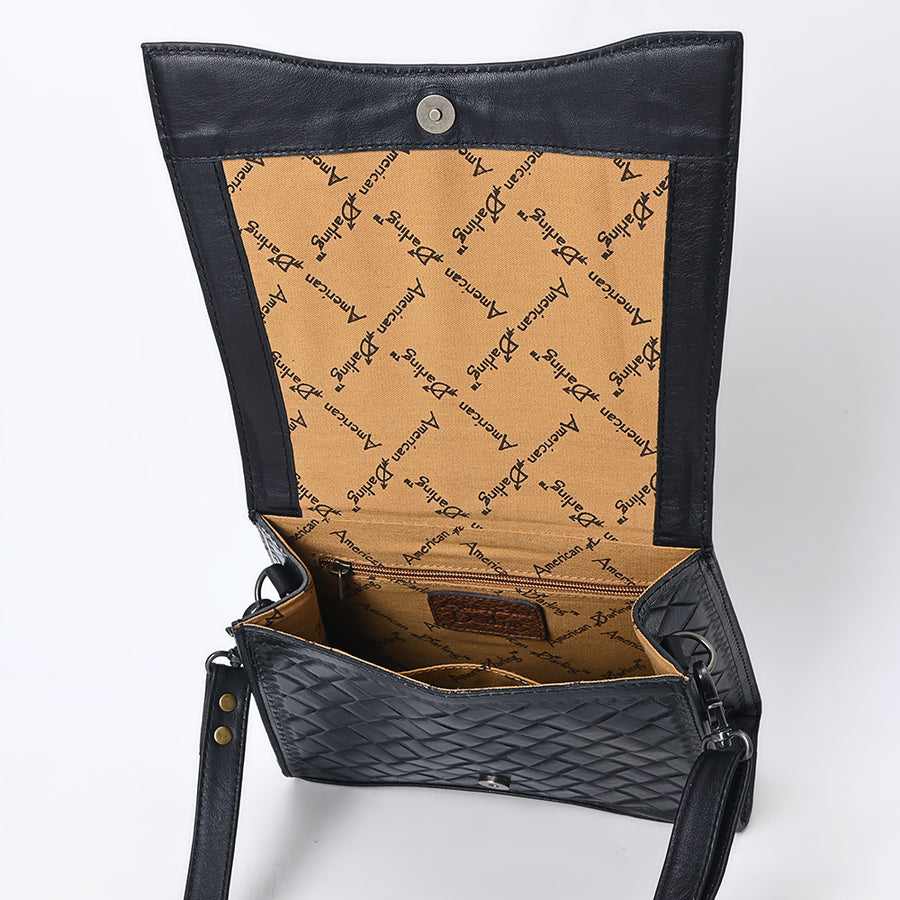 American Darling Western Leather Messenger Bag with Hand-Tooled Floral Carving, Structured Body, Adjustable Strap, Spacious Interior & Premium Craftsmanship