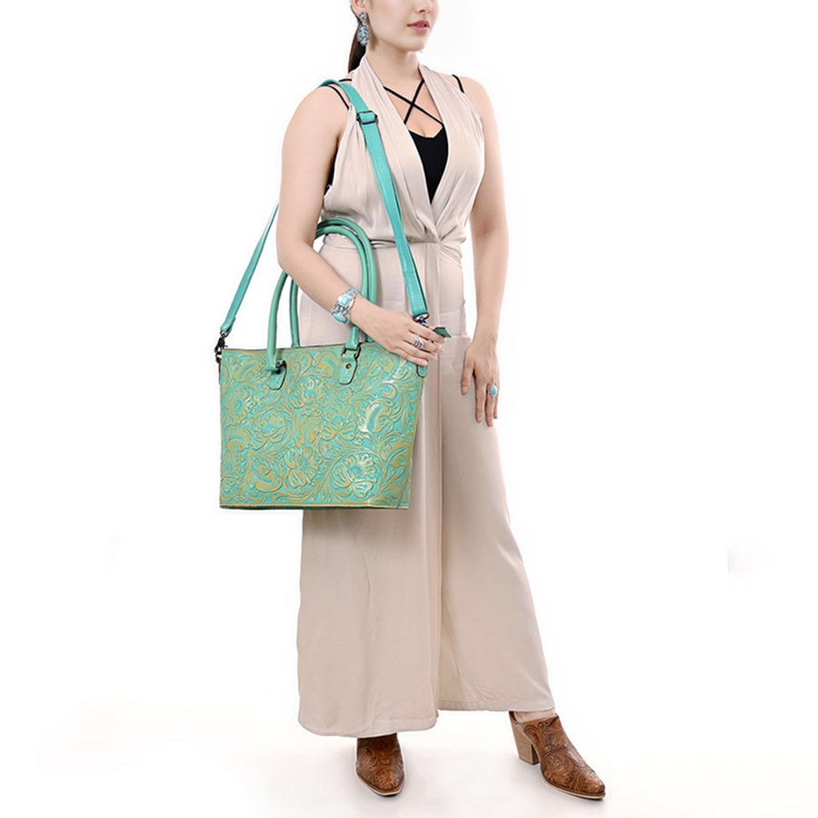 American Darling Western Tote Bag – Genuine Leather Hand-Tooled Design, Spacious Everyday Tote, Premium Craftsmanship & Durable Build