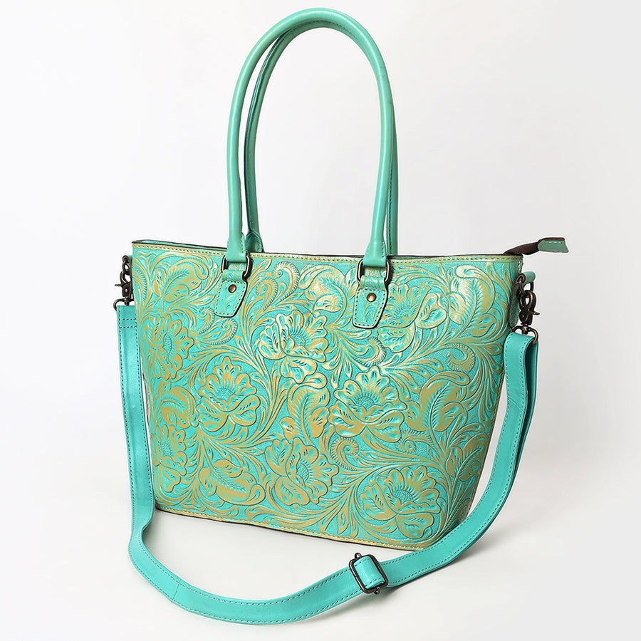 American Darling Western Genuine Leather Tote Bag with Hand-Tooled Detailing | Everyday Carry - Uhorse