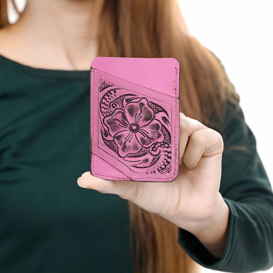 American Darling Card Holder Hand Tooled Genuine Leather | Business Credit