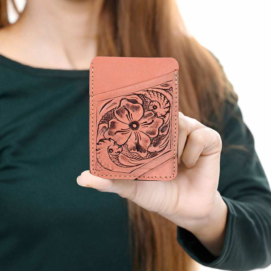 American Darling Card Holder Hand Tooled Genuine Leather | Business Credit