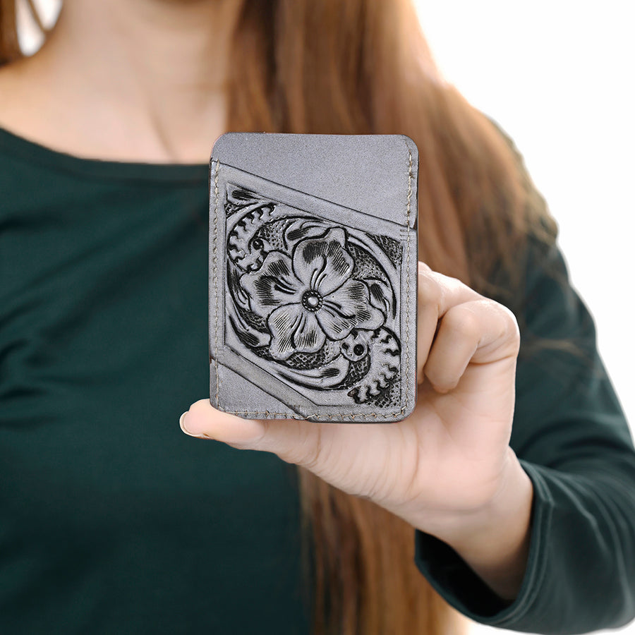 American Darling Card Holder Hand Tooled Genuine Leather | Business Credit