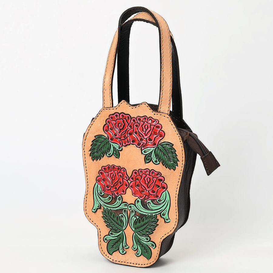 American Darling Hand Tooled Floral Carved Leather Tote Bag - Uhorse