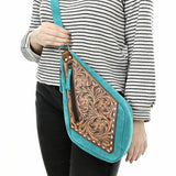 American Darling Sling Beautifully Hand Tooled Genuine Leather women bag western handbag purse