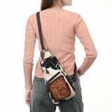 American Darling Sling Hand Tooled Hair-On Genuine Leather Women Bag Western Handbag Purse |