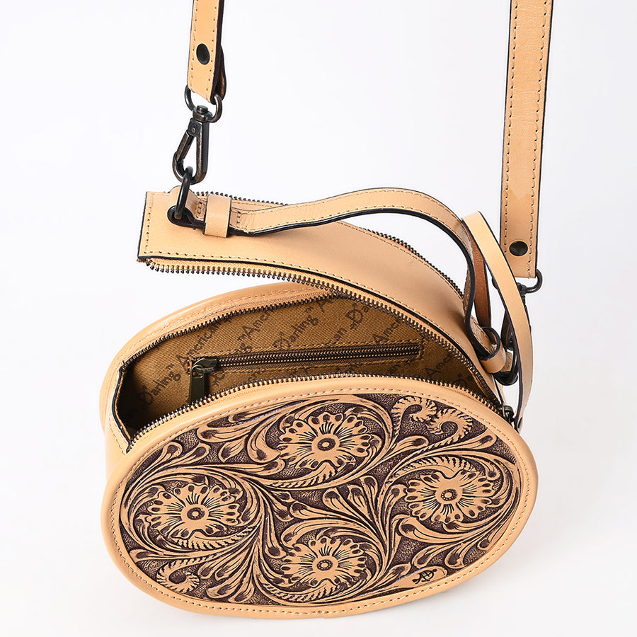 American Darling Canteen Hand Tooled Genuine Leather Women Bag Western Handbag Purse