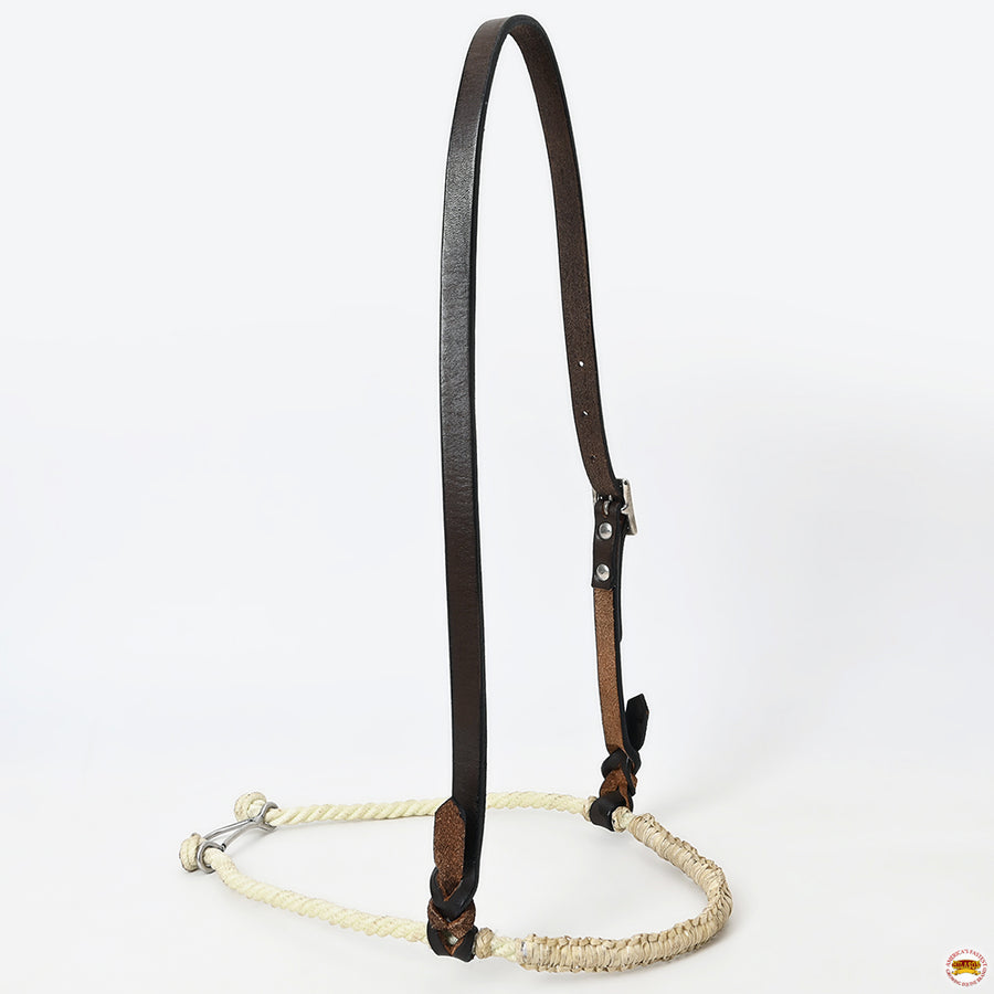 Comfytack Horse Round Nose Caveson | Genuine Leather Western Training Noseband