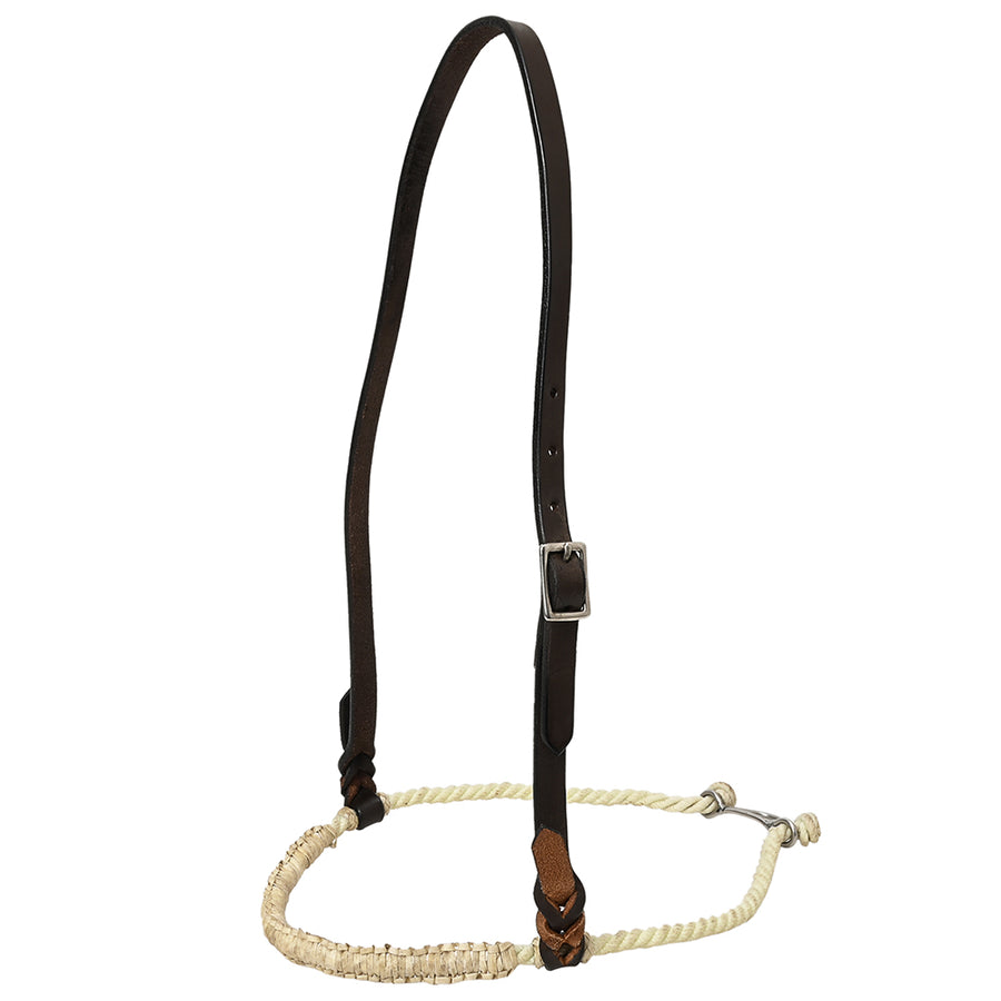 Comfytack Western Horse Round Nose Cavesson Genuine Leather Noseband - Uhorse