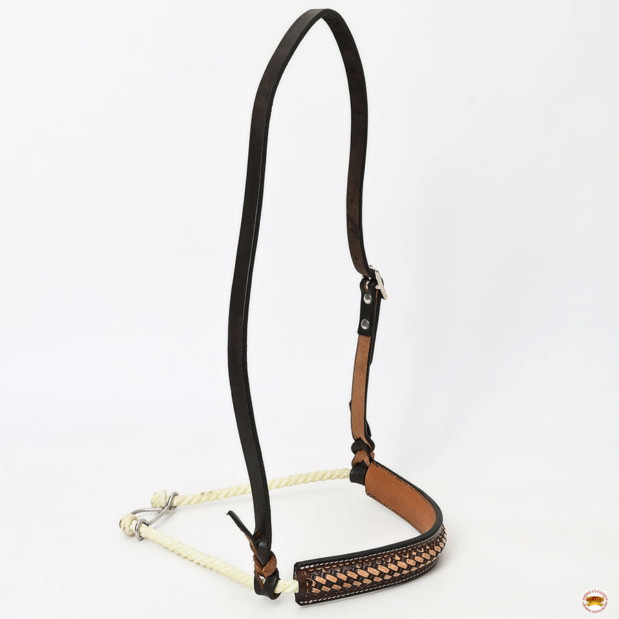 Comfytack Horse Round Nose Caveson | Genuine Leather Western Training Noseband