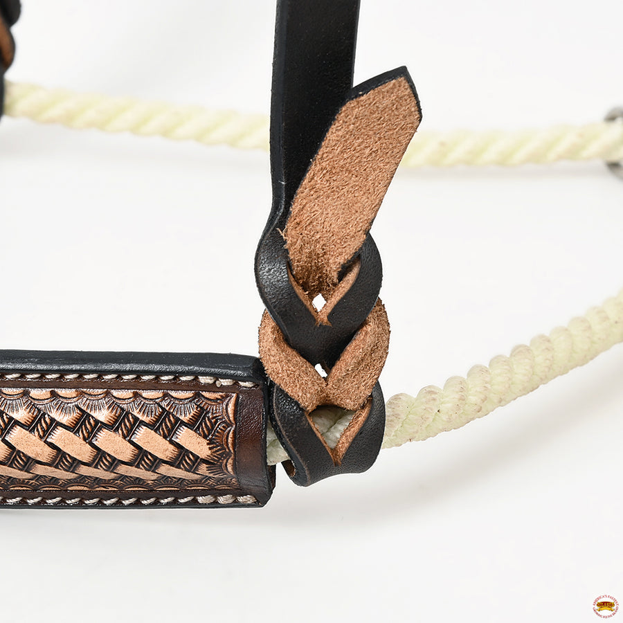 Comfytack Horse Round Nose Caveson | Genuine Leather Western Training Noseband
