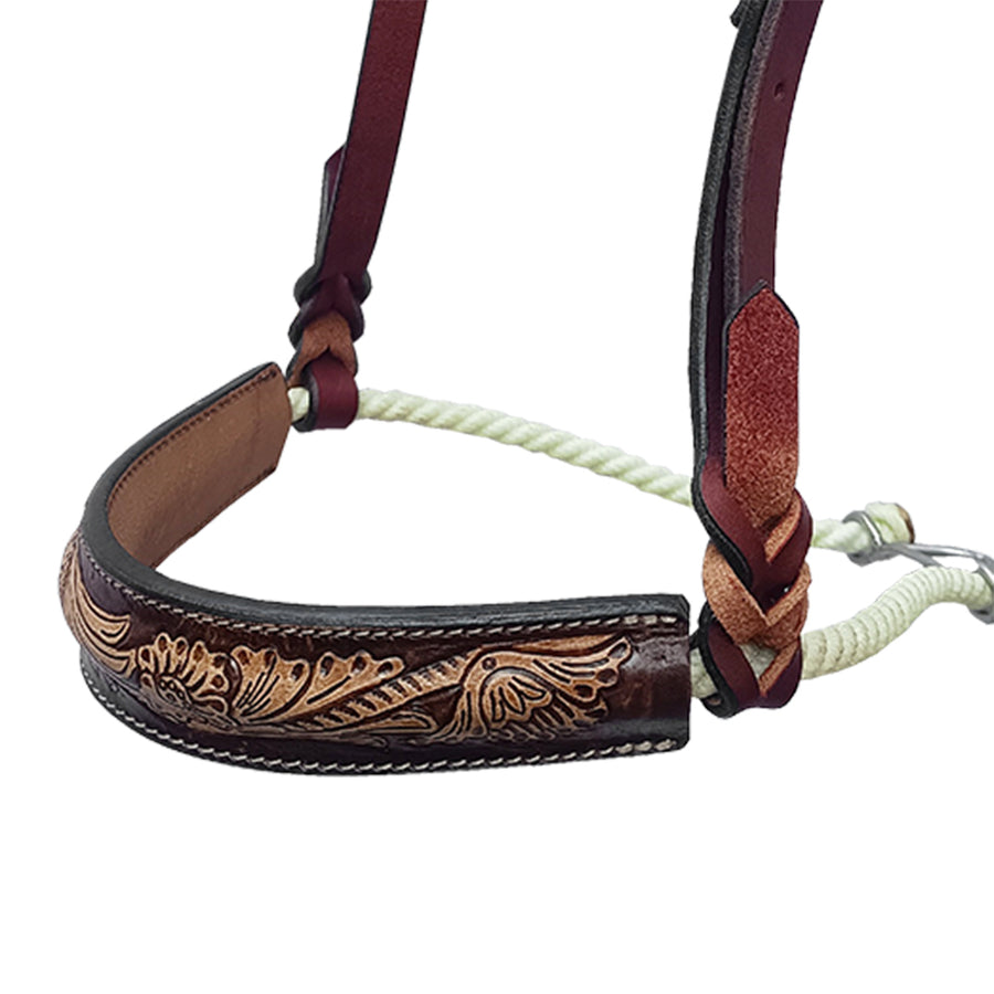 Comfytack Horse Round Nose Caveson | Genuine Leather Western Training Noseband
