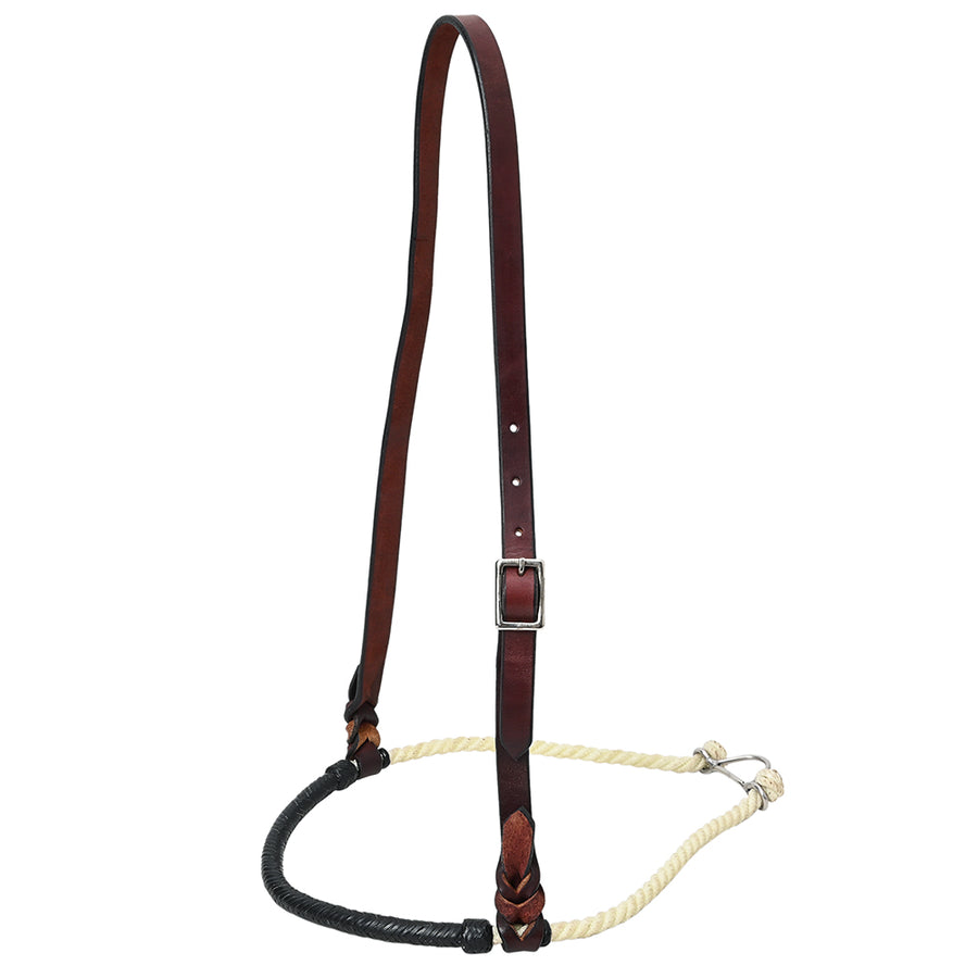Comfytack Western Horse Round Nose Cavesson Genuine Leather Noseband - Uhorse