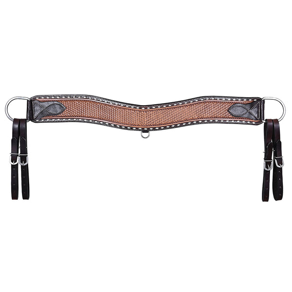 COMFYTACK Western Leather Horse Tripping Breast Collar Brown Basket Weave - Uhorse