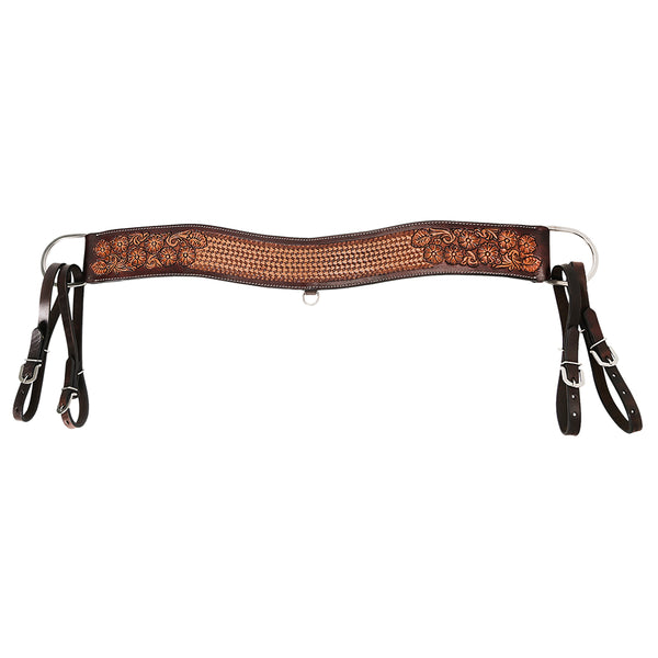 COMFYTACK Western Leather Horse Tripping Breast Collar Brown Floral Carved - Uhorse