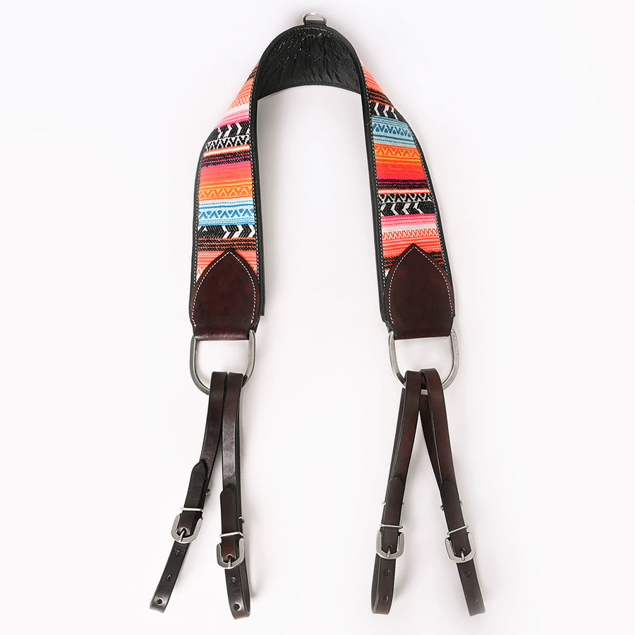 COMFYTACK Western Genuine Leather Horse Tripping Breast Collar Tack Multi Beeded Inlay