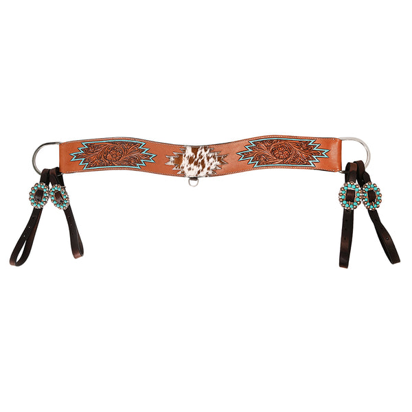 COMFYTACK Western Leather Horse Tripping Breast Collar Brown Floral Carved - Uhorse
