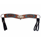 COMFYTACK Western Leather Horse Tripping Breast Collar Brown Floral Carved