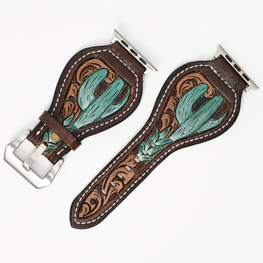 American Darling Hand Tooled Men Women Genuine Leather I watch Strap - Uhorse