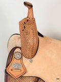 Flex Tree Western Horse Saddle In American Leather Barrel Trail Hilason