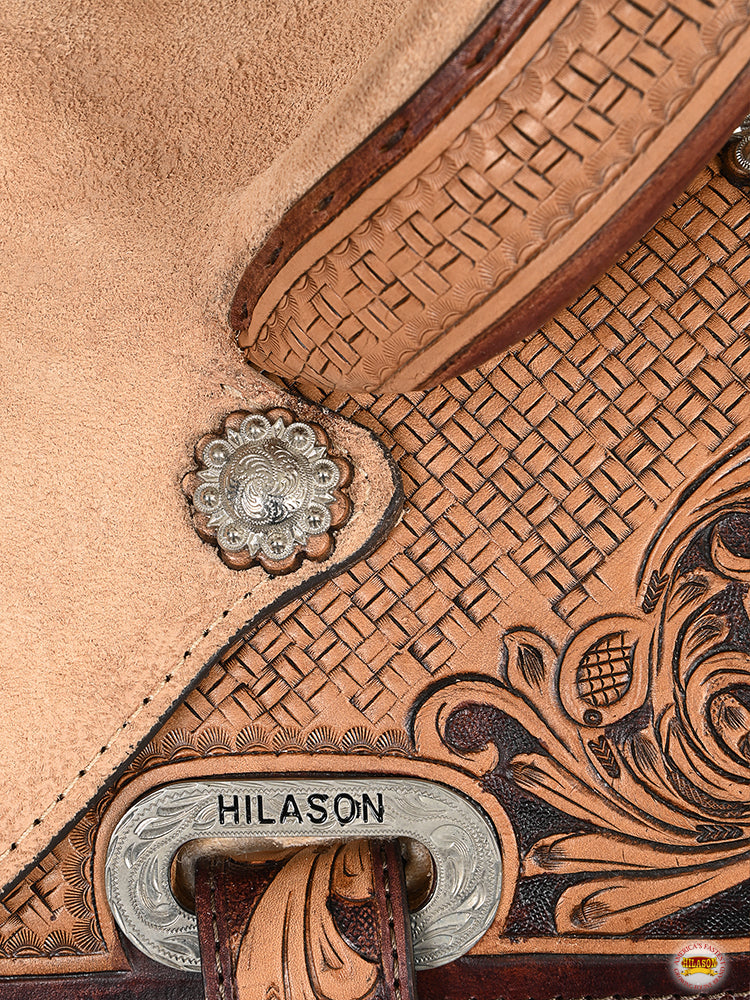 HILASON Flex Tree Western Horse Saddle in American Leather Barrel Trail | for Horses