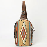 American Darling Adbg1522 Sling Upcycled Wool Hair-On Genuine Leather Women Bag Western Handbag Purse