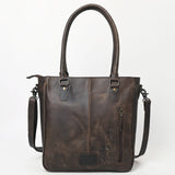 American Darling Adbg1523 Tote Upcycled Wool Genuine Leather Women Bag Western Handbag Purse