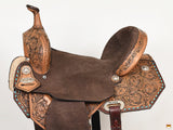 Flex Tree Western Horse Saddle In American Leather Barrel Trail Hilason