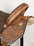 Flex Tree Western Horse Saddle In American Leather Barrel Trail Hilason