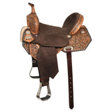 Flex Tree Western Horse Saddle In American Leather Barrel Trail Hilason - Uhorse