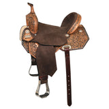 Flex Tree Western Horse Saddle In American Leather Barrel Trail Hilason