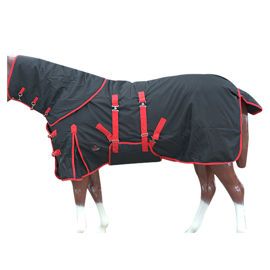70 In Hilason 1200D Turnout Winter Horse Neck Cover Belly Wrap Sheet Black - Uhorse