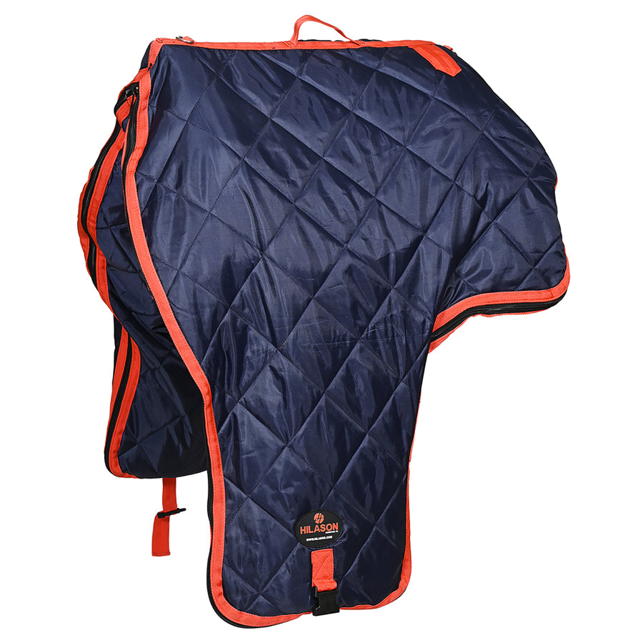 HILASON Western Horse Saddle Carrier Cover Storage Travel Bag Quilted Navy - Uhorse