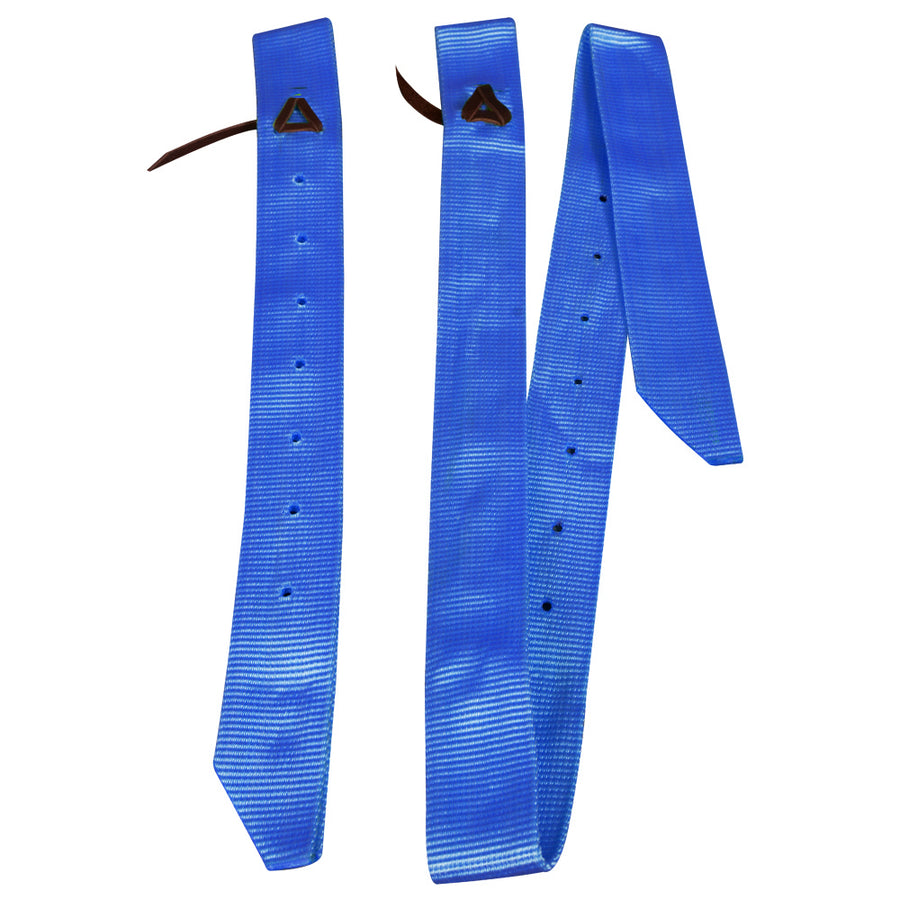 Blue nylon western cinch with brass hardware - Uhorse