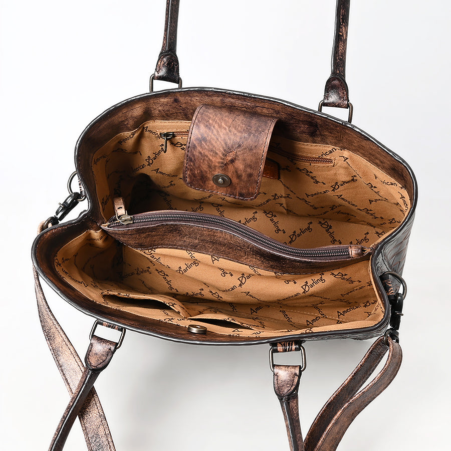 American Darling Tote Beautifully Hand Tooled Genuine Leather women bag western handbag purse | Travel Bags College Casual