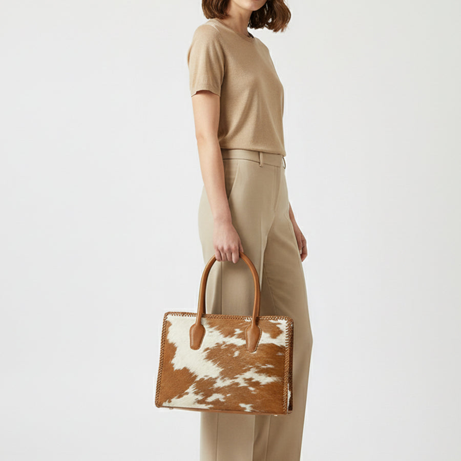 American Darling Tote Bag Western Genuine Leather Handcrafted Large Purse with Braided Detail and YKK Zipper