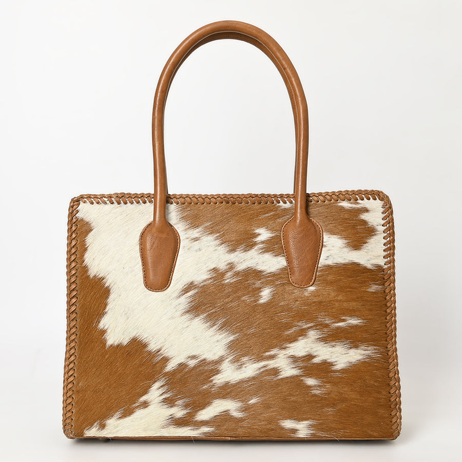 American Darling Tote Bag Western Genuine Leather Handcrafted Large Purse with Braided Detail and YKK Zipper