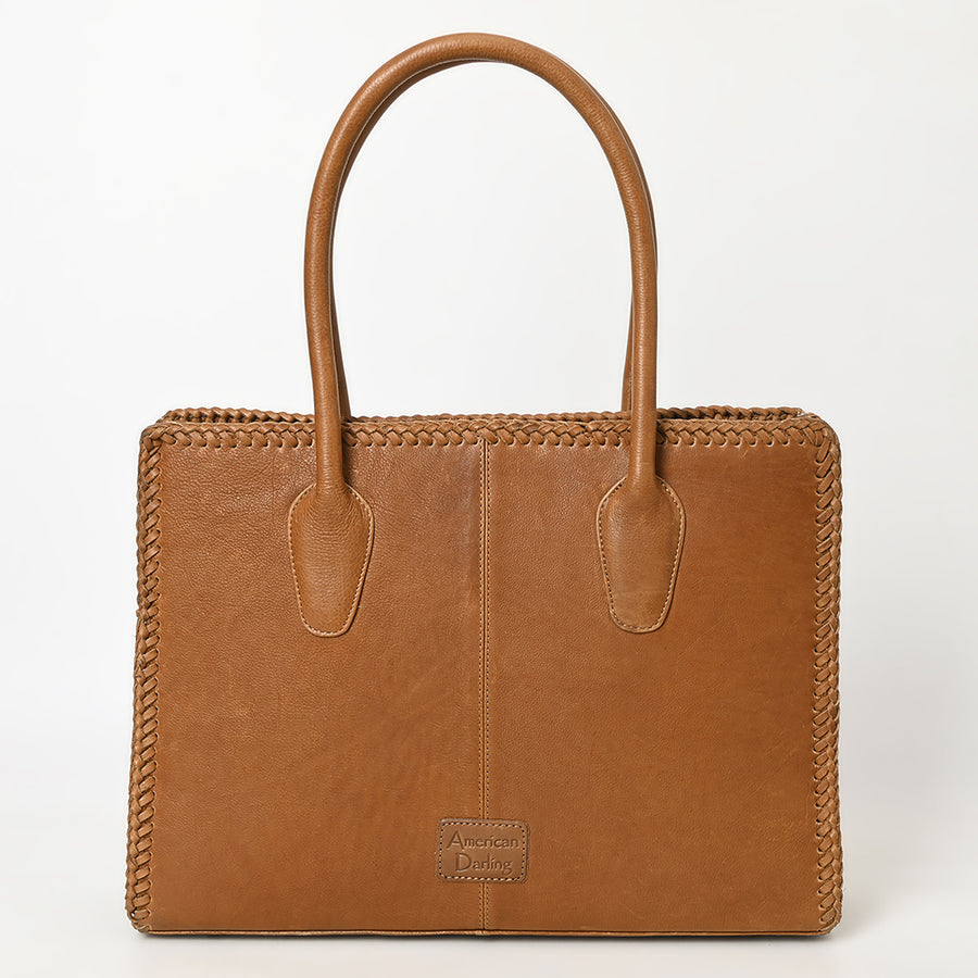 American Darling Tote Bag Western Genuine Leather Handcrafted Large Purse with Braided Detail and YKK Zipper