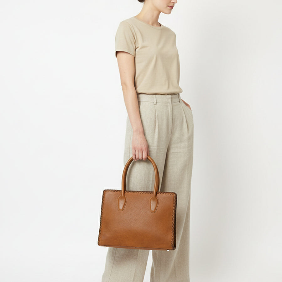 American Darling Tote Bag Western Genuine Leather Handcrafted Large Purse with Braided Detail and YKK Zipper