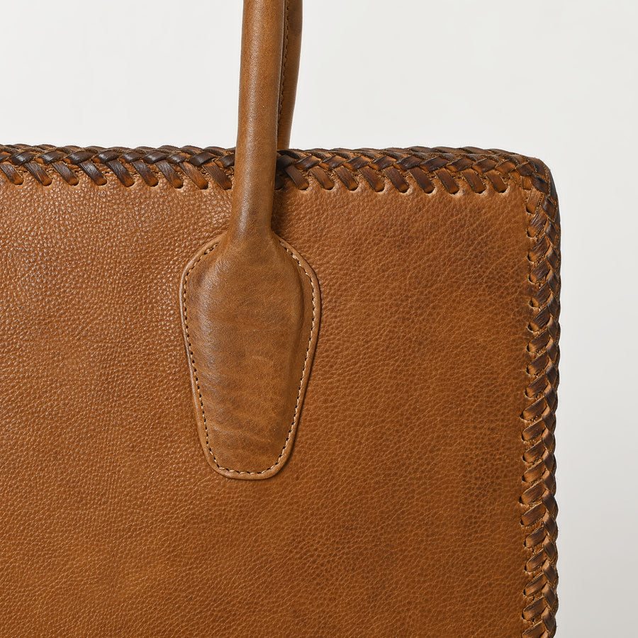 American Darling Tote Bag Western Genuine Leather Handcrafted Large Purse with Braided Detail and YKK Zipper
