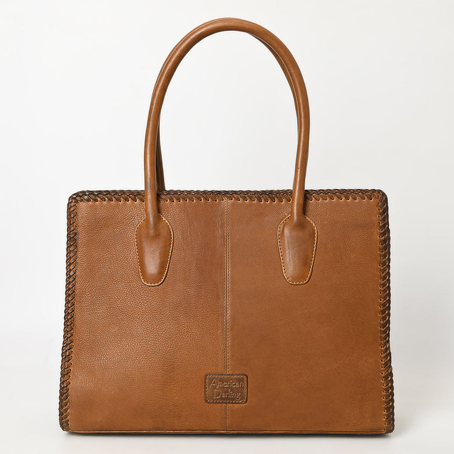 American Darling Tote Bag Western Genuine Leather Handcrafted Large Purse with Braided Detail and YKK Zipper
