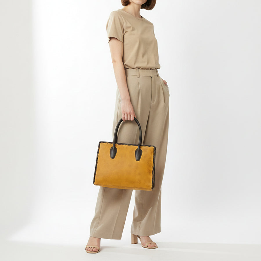 American Darling Tote Bag Western Genuine Leather Handcrafted Large Purse with Braided Detail and YKK Zipper