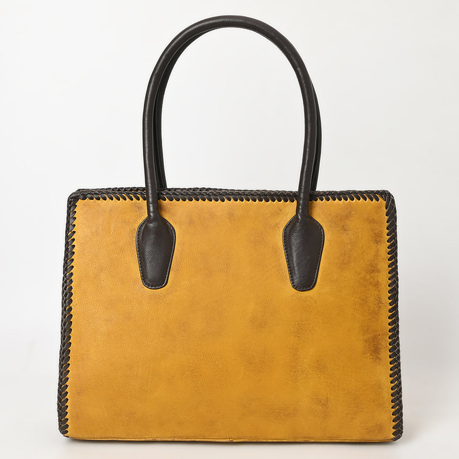 American Darling Tote Bag Western Genuine Leather Handcrafted Large Purse with Braided Detail and YKK Zipper