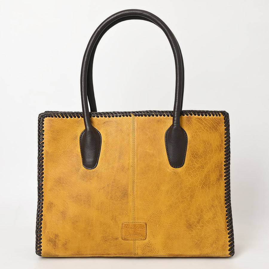 American Darling Tote Bag Western Genuine Leather Handcrafted Large Purse with Braided Detail and YKK Zipper