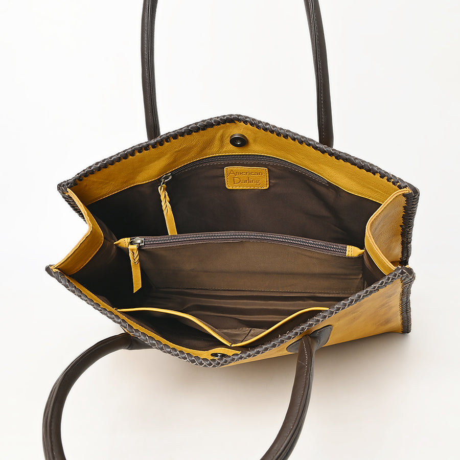 American Darling Tote Bag Western Genuine Leather Handcrafted Large Purse with Braided Detail and YKK Zipper